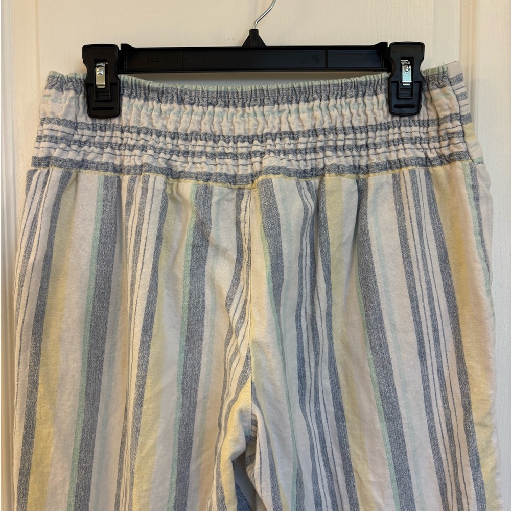 Ladies Striped Nautical Wide-Leg Pants in Blue, Yellow & Cream Size Medium - Picture 9 of 9